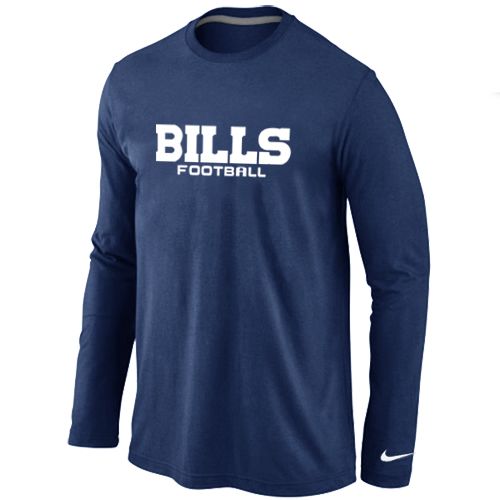 Nike Buffalo Bills Authentic Font Long Sleeve NFL T-Shirt - Dark Blue